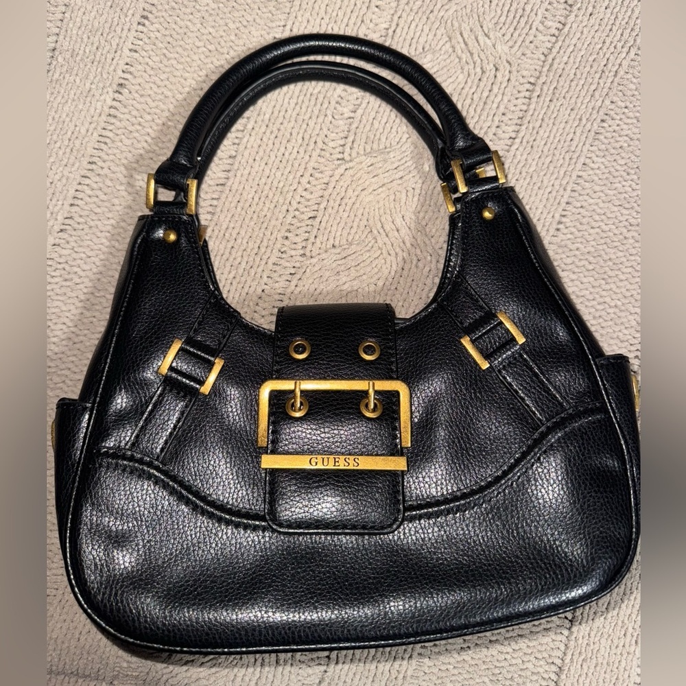 Guess Black Shoulder Bag with Gold Details - Picture 5 of 13